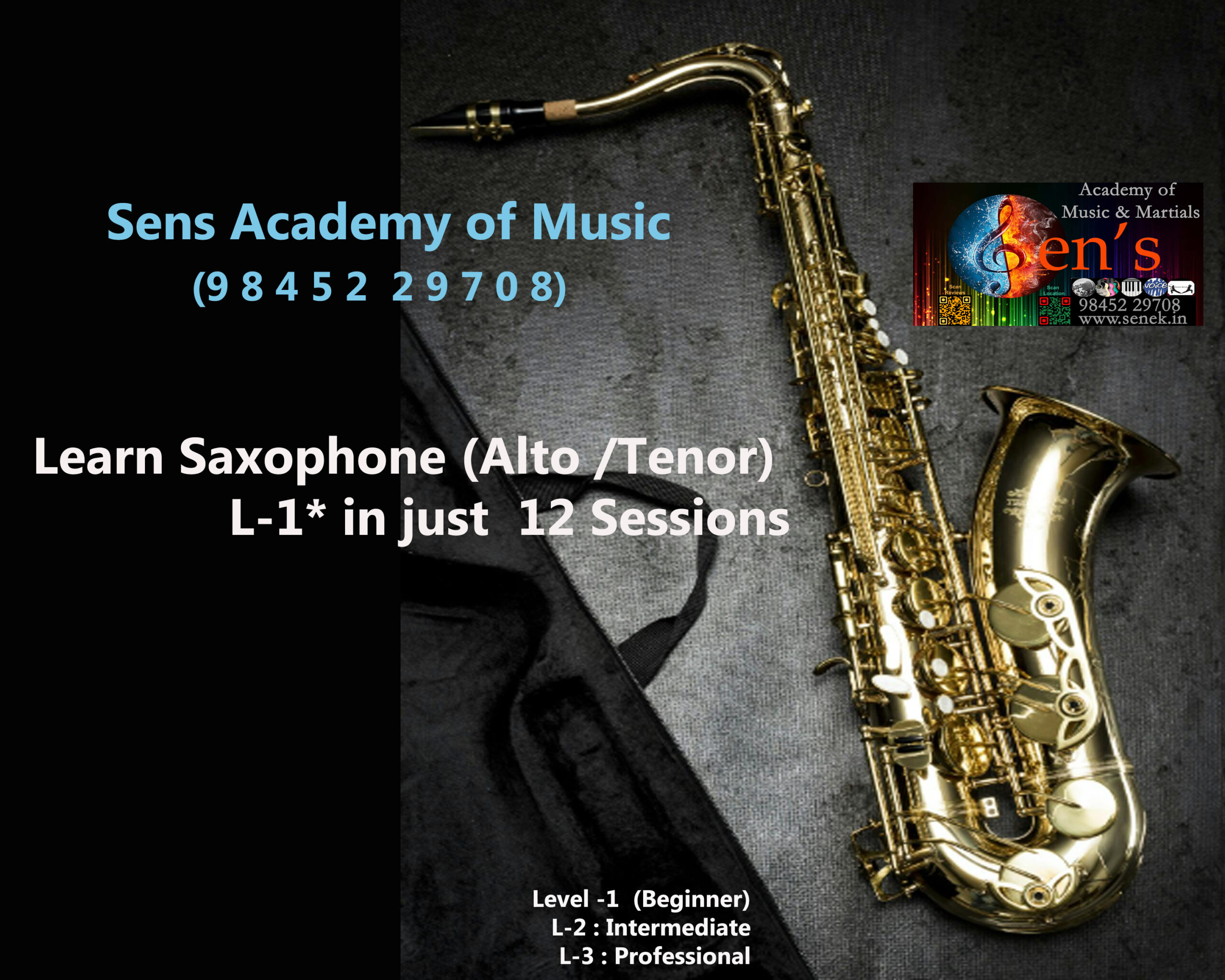 Music helps you to be stress free . Learn it today from Sens Academy . Your partner for a self fulfilling